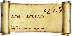 Ágh Fábián névjegykártya
